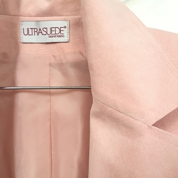 💖ULTRASUEDE-baby PINK vintage long blazer jacket - Picture 4 of 8